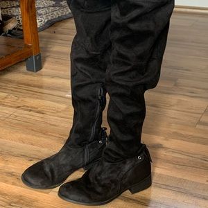 Slightly Used Arizona Jean Co. Black Suede, knee-high boots